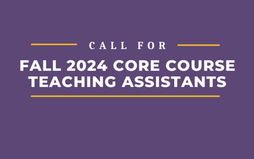 Teaching assistants needed for Fall 2024 Core Course modules