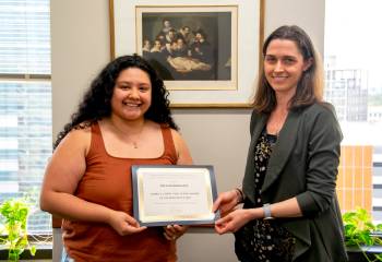 Mya Rodriguez, pictured with her mentor, Andrea Stavoe, PhD