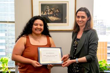 Mya Rodriguez, pictured with her mentor, Andrea Stavoe, PhD