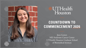 Jana Gomez will graduate this year from The University of Texas MD Anderson Cancer Center UTHealth Houston Graduate School of Biomedical Sciences. (Photo by UTHealth Houston)