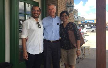 From left to right: Auinash “Nash” Kalsotra, PhD ’05; the late Henry W. Strobel, PhD; and Sayeepriyadarshini 