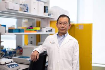 Photo of Zhiqiang An, PhD, in his lab.