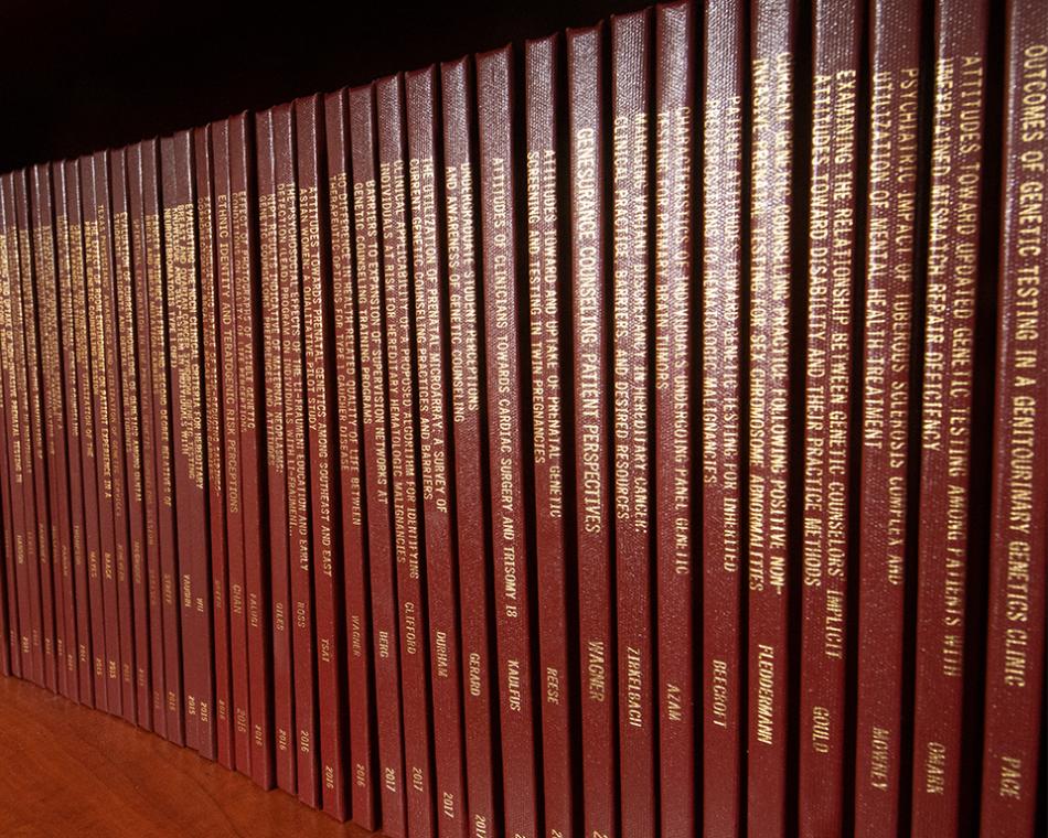 Genetic Counseling Thesis Shelf in GSBS Library