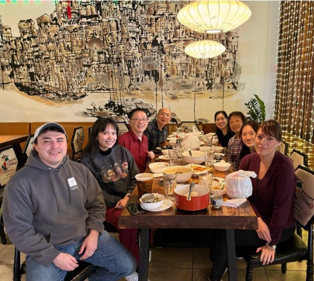 Lab lunch with the Zhang Lab celebrating the paper acceptance.