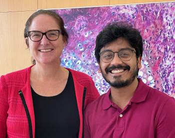 Dr. Louise McCullough and PhD student Anik Banerjee