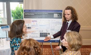 Gillard presenting his research at the UTHealth Houston 2025 Evening of Discovery.