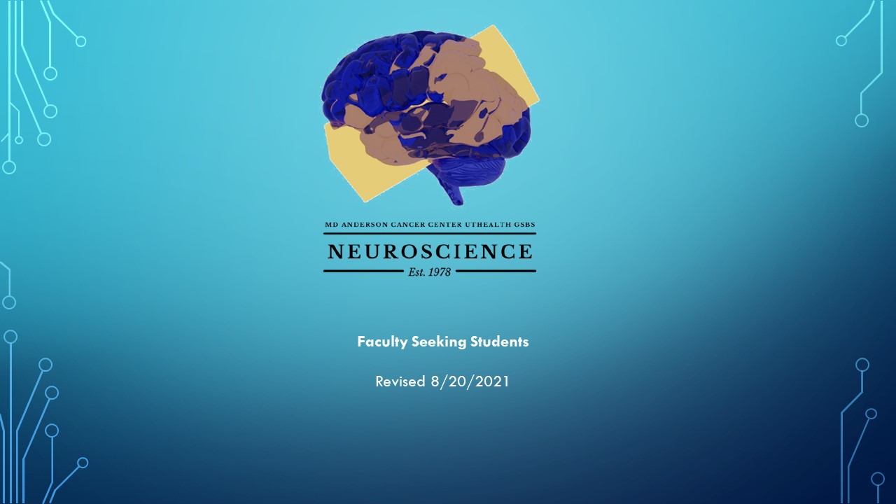 Neuro Faculty Seeking Students