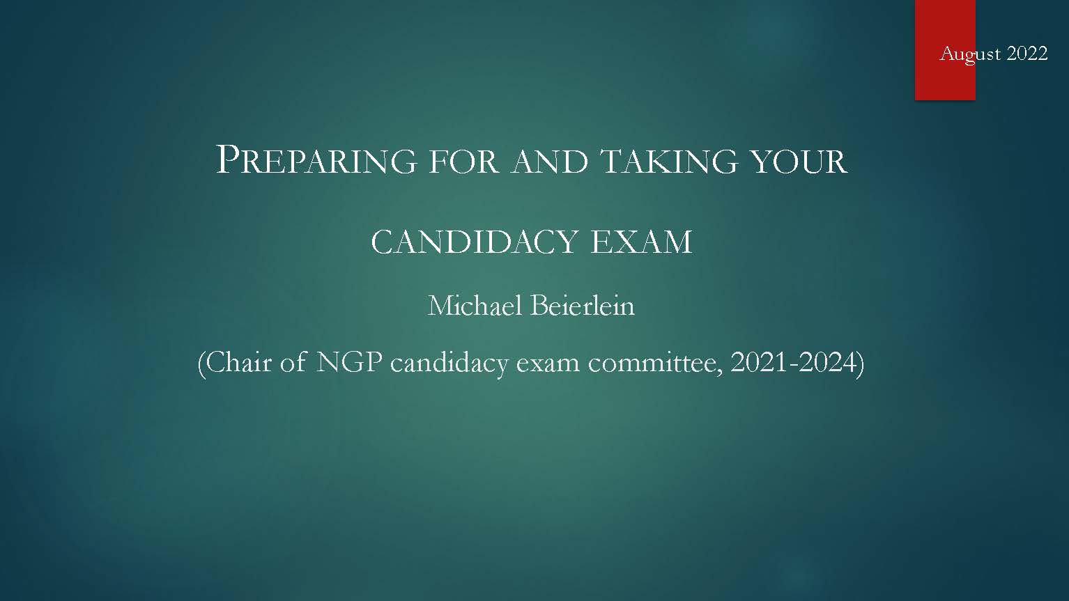 NGP Candidacy Exam Procedures Image