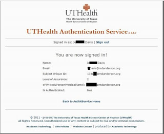 UTHealth Authentication Service Screenshot