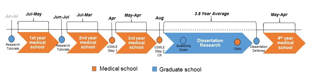 MD/PhD Program Timeline with dates